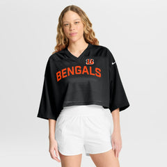 Cincinnati Bengals Nike Women's Primetime Cropped Mesh Dri-FIT Fashion Jersey