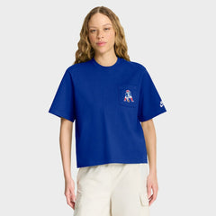 New England Patriots Nike Women's Rewind Pocket Boxy T-Shirt