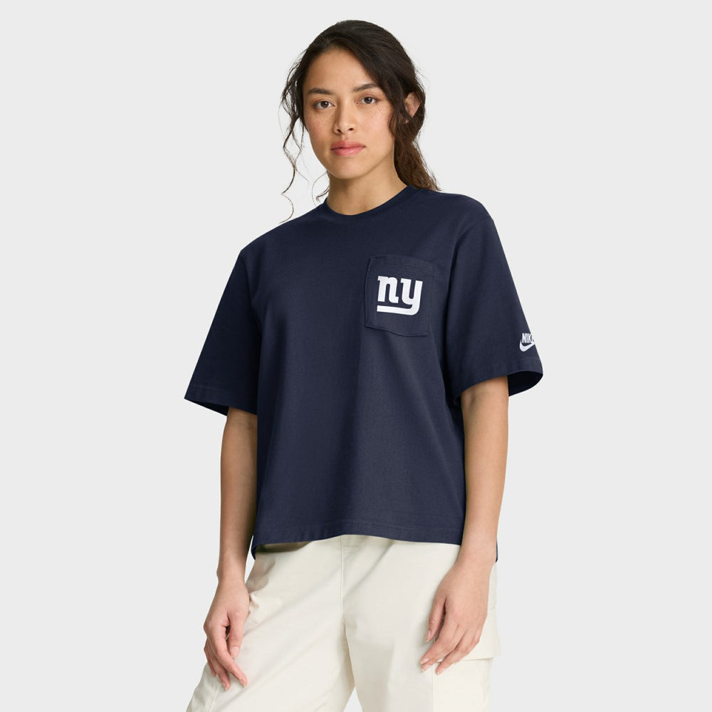 New York Giants Nike Women's Rewind Pocket Boxy T-Shirt