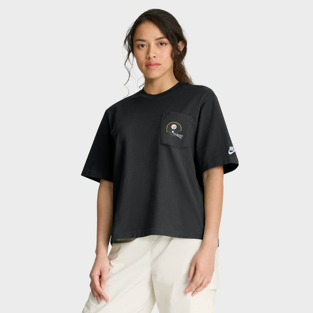 Pittsburgh Steelers Nike Women's Rewind Pocket Boxy T-Shirt