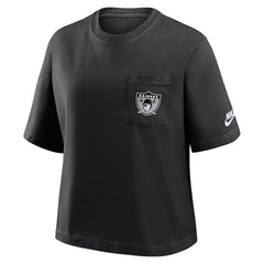 Las Vegas Raiders Nike Women's Rewind Pocket Boxy T-Shirt