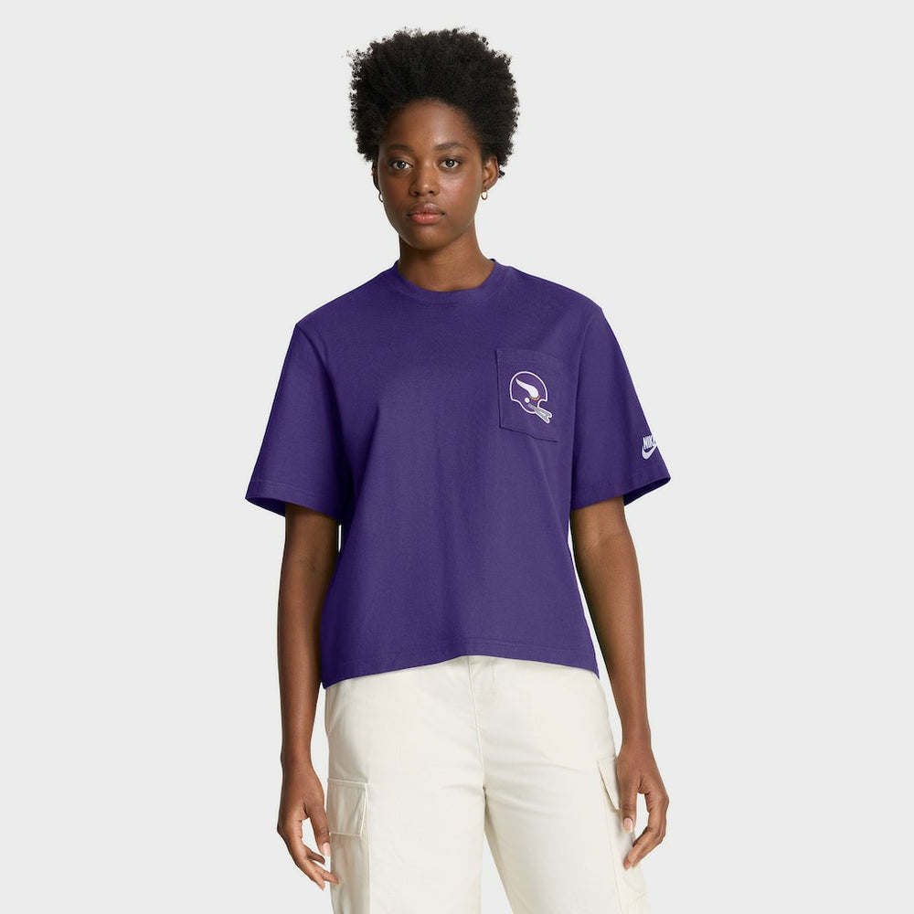 Minnesota Vikings Nike Women's Rewind Pocket Boxy T-Shirt