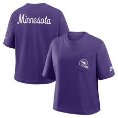 Minnesota Vikings Nike Women's Rewind Pocket Boxy T-Shirt