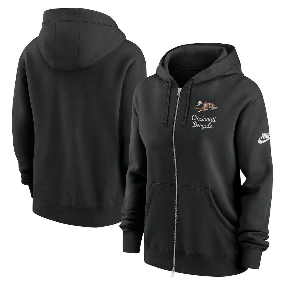 Cincinnati Bengals Nike Women's Phoenix Rewind Full-Zip Hoodie