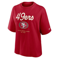 San Francisco 49ers Nike Women's Essential Script Relaxed Boxy T-Shirt
