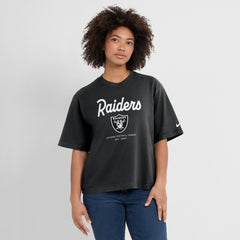 Las Vegas Raiders Nike Women's Essential Script Relaxed Boxy T-Shirt