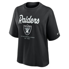 Las Vegas Raiders Nike Women's Essential Script Relaxed Boxy T-Shirt
