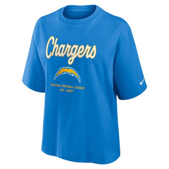 Los Angeles Chargers Nike Women's Essential Script Relaxed Boxy T-Shirt