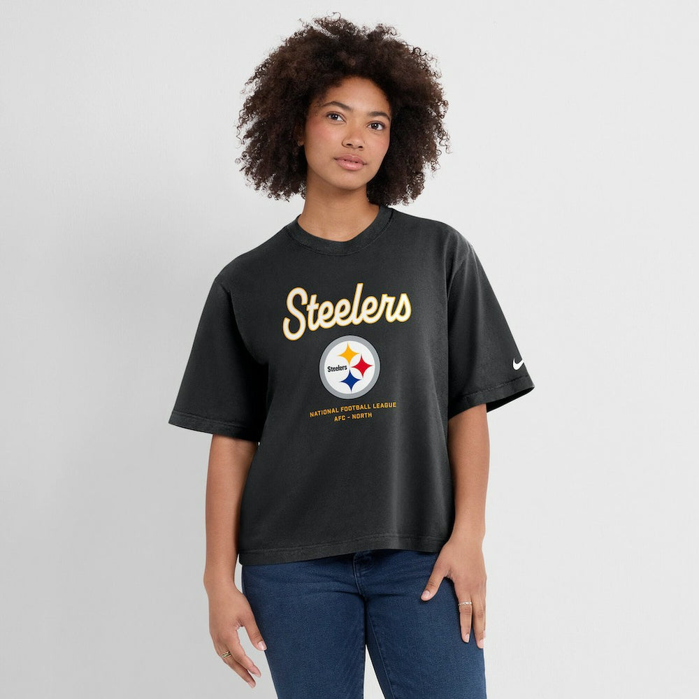 Pittsburgh Steelers Nike Women's Essential Script Relaxed Boxy T-Shirt