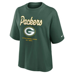 Green Bay Packers Nike Women's Essential Script Relaxed Boxy T-Shirt