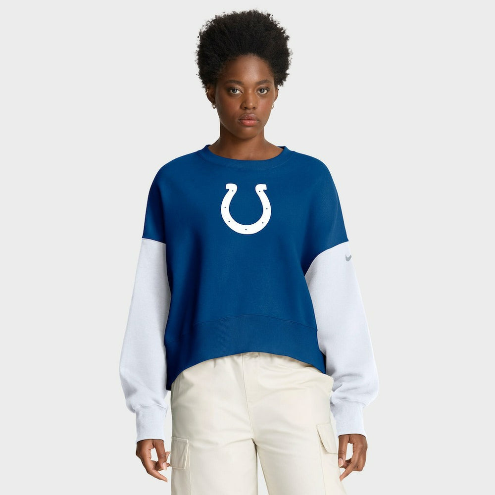 Indianapolis Colts Nike Women's Oversized Color-Block Pullover Sweatshirt