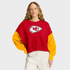 Kansas City Chiefs Nike Women's Oversized Color-Block Pullover Sweatshirt