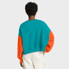 Miami Dolphins Nike Women's Oversized Color-Block Pullover Sweatshirt
