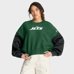 New York Jets Nike Women's Oversized Color-Block Pullover Sweatshirt
