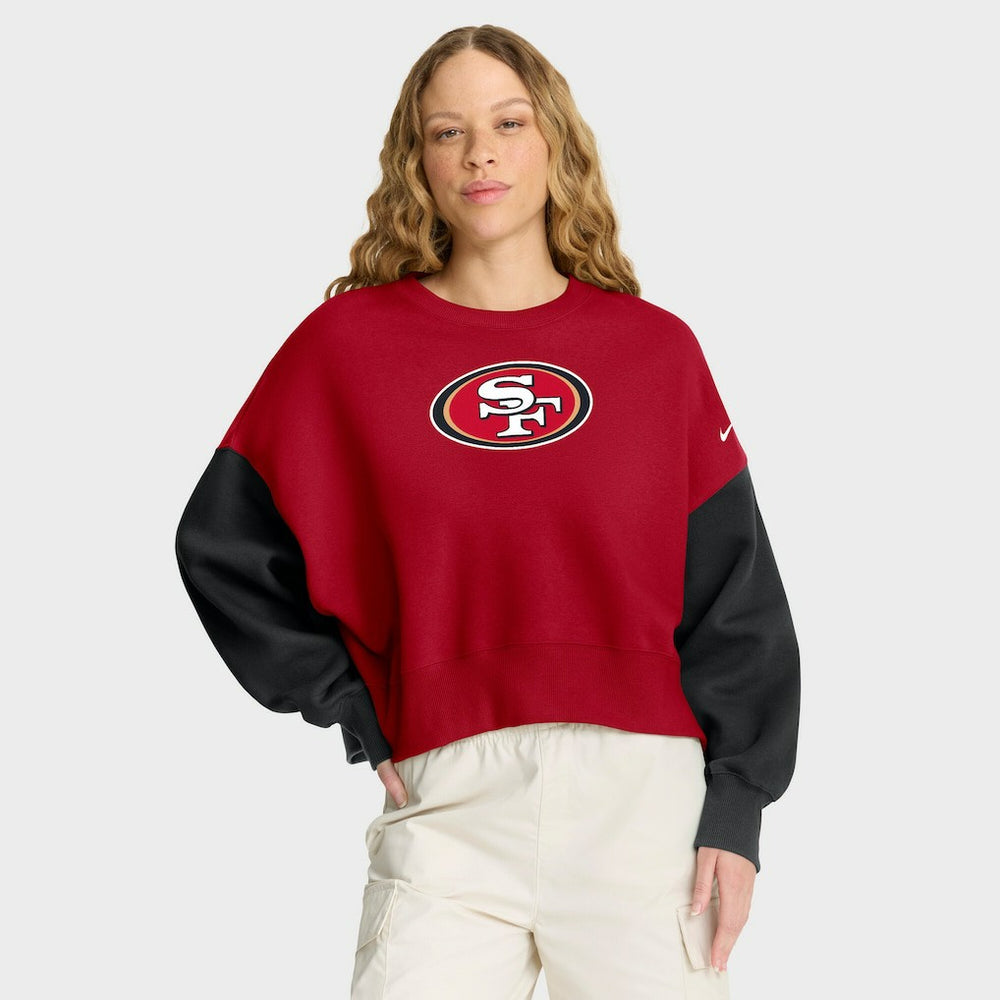 San Francisco 49ers Nike Women's Oversized Color-Block Pullover Sweatshirt