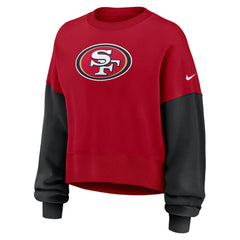 San Francisco 49ers Nike Women's Oversized Color-Block Pullover Sweatshirt