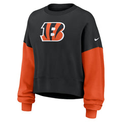 Cincinnati Bengals Nike Women's Oversized Color-Block Pullover Sweatshirt