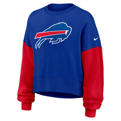 Buffalo Bills Nike Women's Oversized Color-Block Pullover Sweatshirt