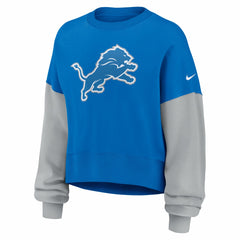 Detroit Lions Nike Women's Oversized Color-Block Pullover Sweatshirt