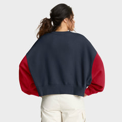 Houston Texans Nike Women's Oversized Color-Block Pullover Sweatshirt