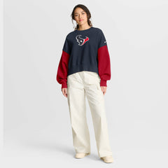 Houston Texans Nike Women's Oversized Color-Block Pullover Sweatshirt