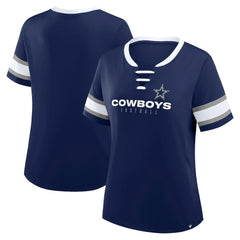 Dallas Cowboys Fanatics Women's Redzone Draw Play Athena Lace-Up T-Shirt