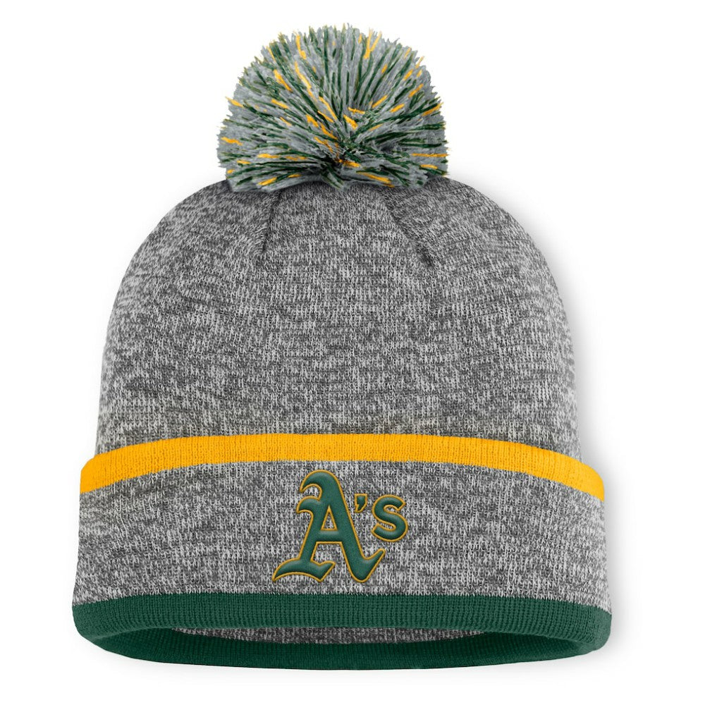 Athletics Fanatics Backstop Cuffed Knit Hat with Pom | MLB Outlet