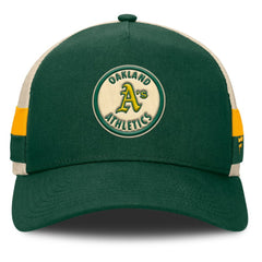 Athletics Fanatics Inherited Side Stripe Trucker Adjustable Hat | MLB Shop