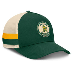 Athletics Fanatics Inherited Side Stripe Trucker Adjustable Hat | MLB Shop