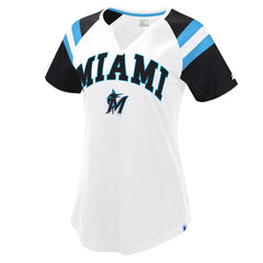 Miami Marlins Starter Women's Game On Notch Neck Raglan T-Shirt | MLB Online
