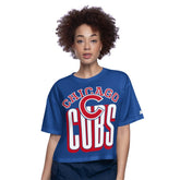 Chicago Cubs Starter Women's Play the Ball Boxy Cropped T-Shirt | MLB Outlet
