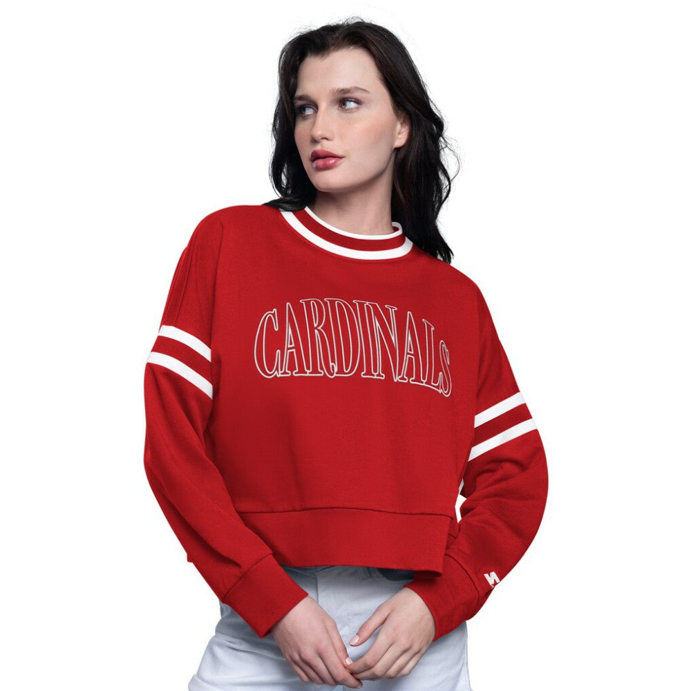 St. Louis Cardinals Starter Women's Power Play Cropped Pullover Sweatshirt | MLB Discount