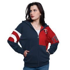 Minnesota Twins Starter Women's Curve Ball Full Zip Hoodie Sweatshirt | MLB US