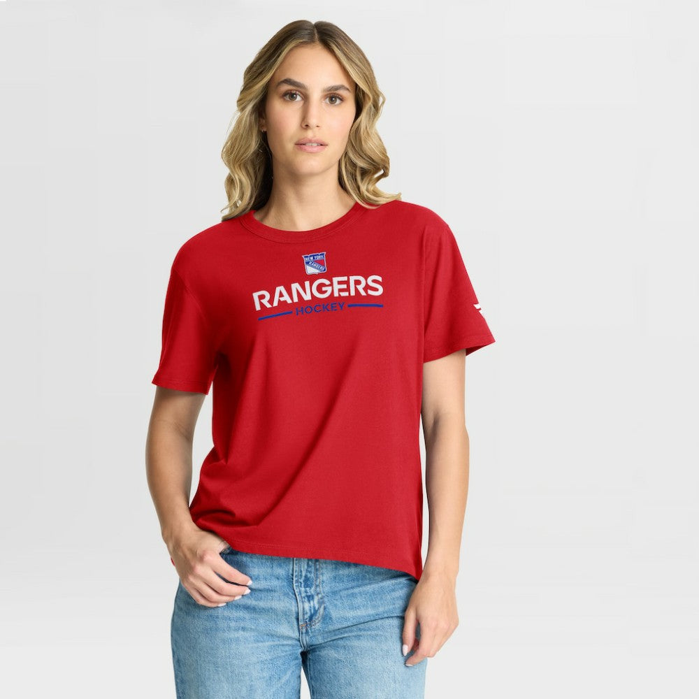New York Rangers Fanatics Women's Authentic Pro Primary T-Shirt Outlet