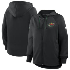 Minnesota Wild Fanatics Women's Authentic Pro Rink Raglan Full-Zip Hoodie On Sale
