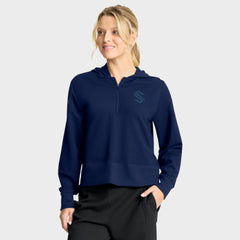 Seattle Kraken Fanatics Women's Authentic Pro Road Tri-Blend Quarter-Zip Hoodie For Sale
