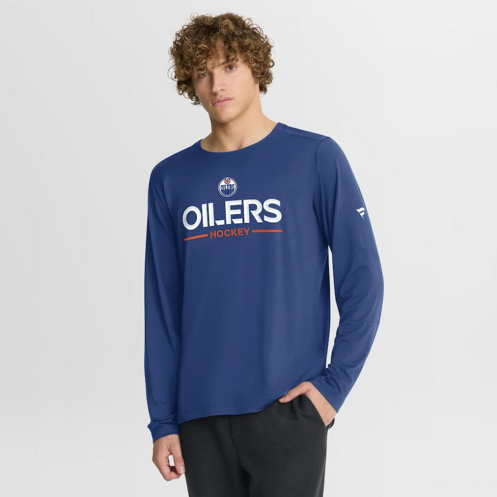 Edmonton Oilers Fanatics Authentic Pro Rink Tech Long Sleeve T-Shirt For Sale