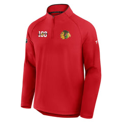 Chicago Blackhawks Fanatics Authentic Pro Rink Training Centennial Raglan Quarter-Zip Pullover Discount