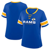 Los Angeles Rams Fanatics Women's Redzone Draw Play Athena Lace-Up T-Shirt