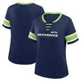 Seattle Seahawks Fanatics Women's Redzone Draw Play Athena Lace-Up T-Shirt