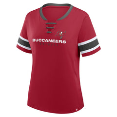 Tampa Bay Buccaneers Fanatics Women's Redzone Draw Play Athena Lace-Up T-Shirt