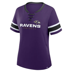 Baltimore Ravens Fanatics Women's Redzone Draw Play Athena Lace-Up T-Shirt