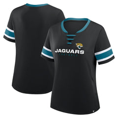 Jacksonville Jaguars Fanatics Women's Redzone Draw Play Athena Lace-Up T-Shirt