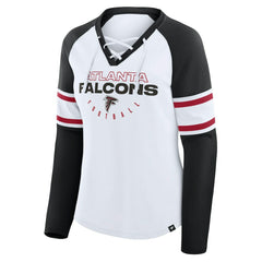 Atlanta Falcons Fanatics Women's Redzone Blitz Package Raglan Lace-Up V-Neck Long Sleeve T-Shirt