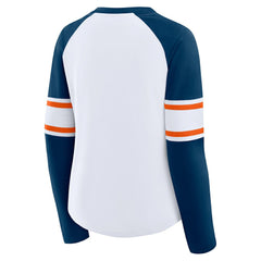 Chicago Bears Fanatics Women's Redzone Blitz Package Raglan Lace-Up V-Neck Long Sleeve T-Shirt
