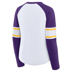 Minnesota Vikings Fanatics Women's Redzone Blitz Package Raglan Lace-Up V-Neck Long Sleeve T-Shirt
