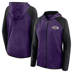 Baltimore Ravens Fanatics Women's Redzone End Around Pass Raglan Full-Zip Hoodie