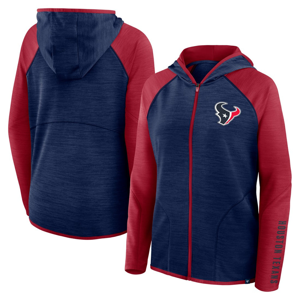 Houston Texans Fanatics Women's Redzone End Around Pass Raglan Full-Zip Hoodie