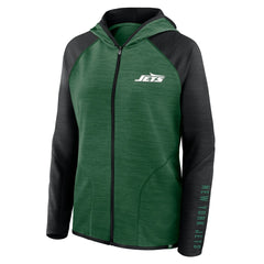 New York Jets Fanatics Women's Redzone End Around Pass Raglan Full-Zip Hoodie