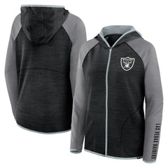 Las Vegas Raiders Fanatics Women's Redzone End Around Pass Raglan Full-Zip Hoodie
